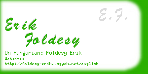 erik foldesy business card